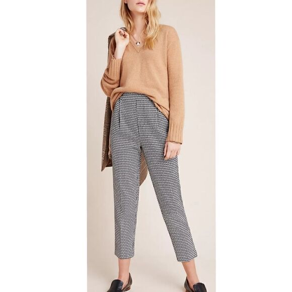 NWT SMALL ANTHROPOLOGIE LARKIN TROUSERS TAPERED - Picture 1 of 14